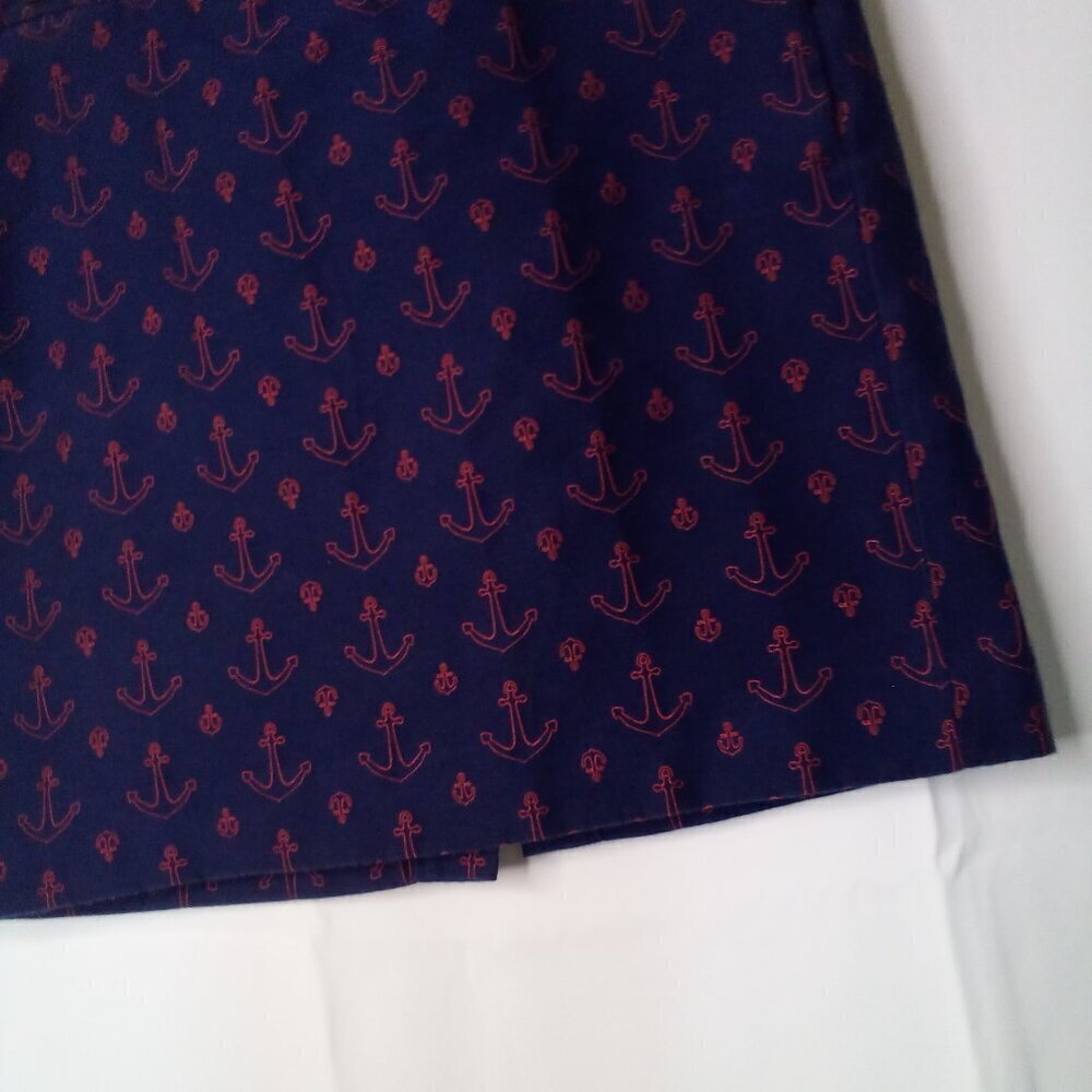Tommy Hilfiger Skirt Women 8 Anchor Nautical Pockets Blue Red - Picture 6 of 16